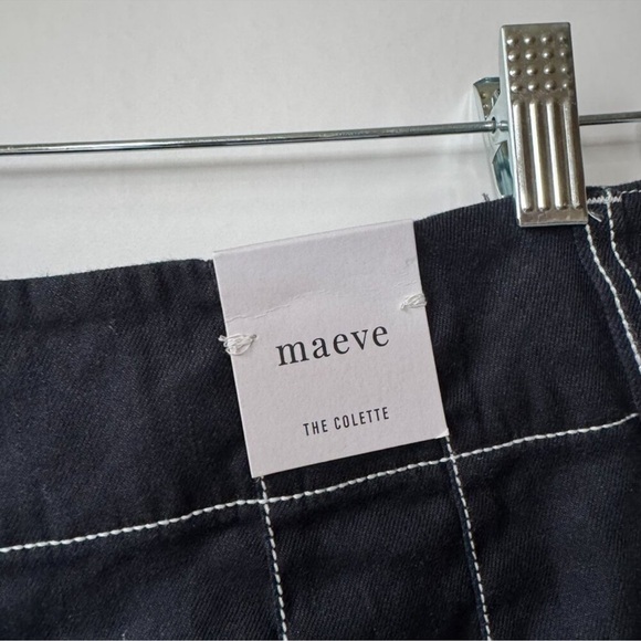 NWT Anthropologie The Colette Full-Length Wide-Leg Linen Pants Navy Stitch 28 - Picture 6 of 11